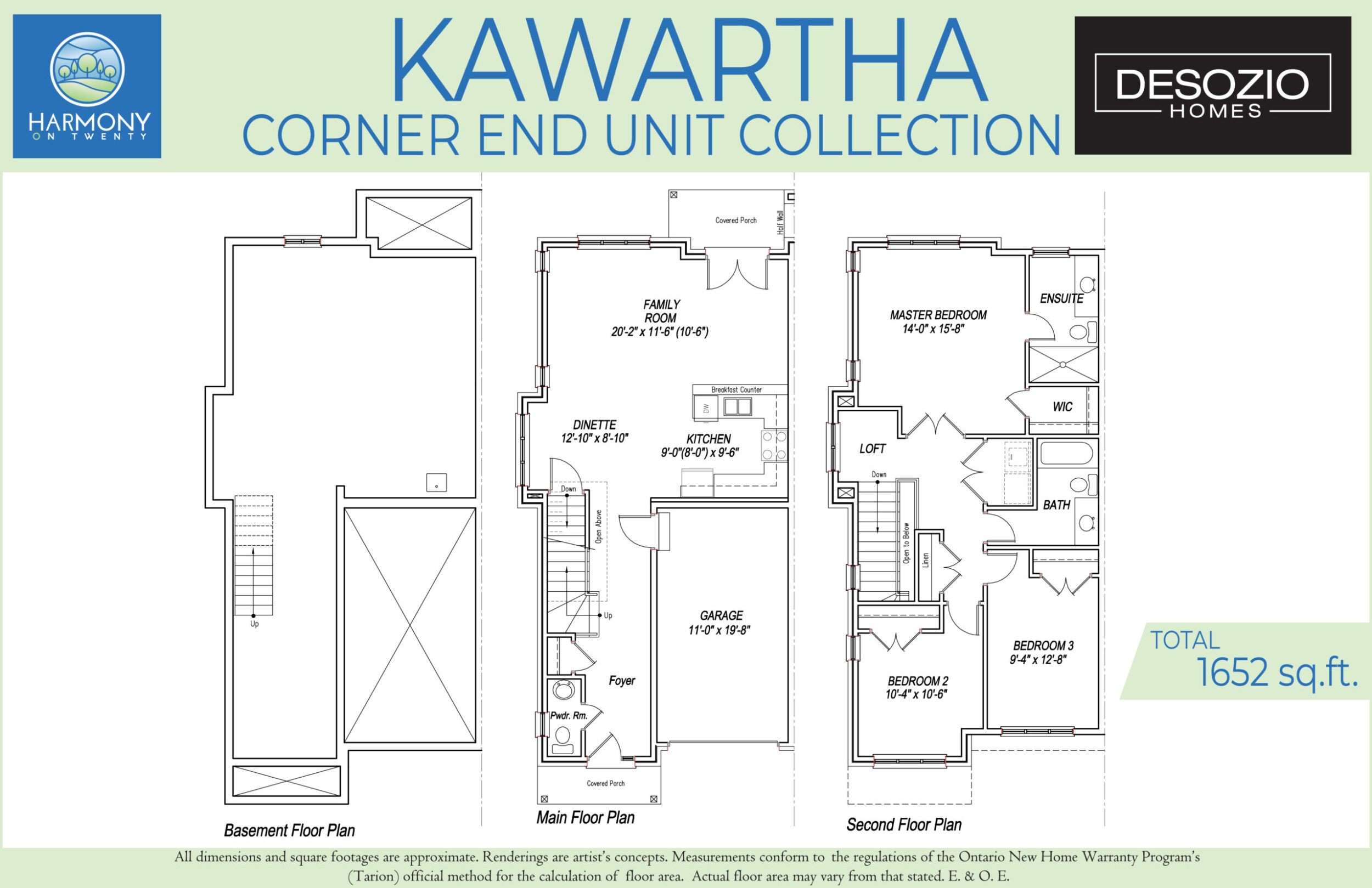Kawartha floor plan rendering corner